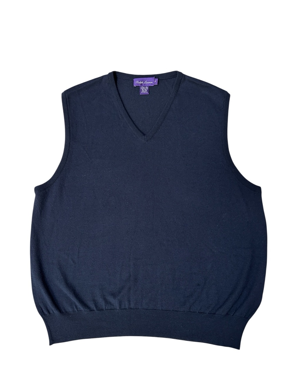 Ralph Lauren Purple Label Men’s Sweater Vest Italy Wool Silk Cashmere Navy Large